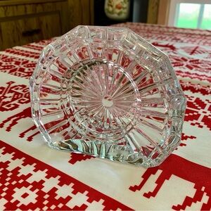 Vintage Made in France Steiger Illusions La Lune 24% Lead Crystal Clock Holder